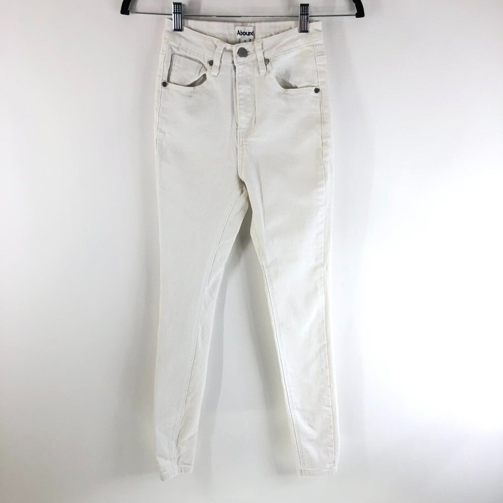 Abound Womens Jeans High Rise Skinny White Size 25